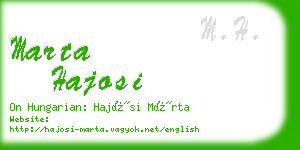 marta hajosi business card